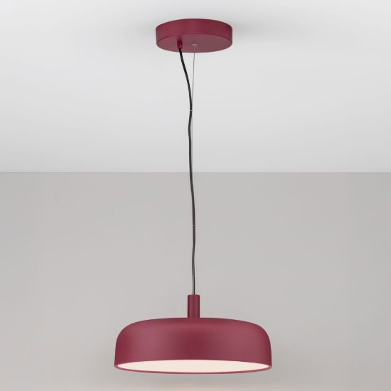 Lampadario a sospensione a disco led 27w 2700k dimmerabile per ingresso moderno bordeaux