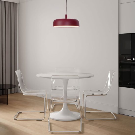 Lampadario a sospensione a disco led 27w 2700k dimmerabile per ingresso moderno bordeaux