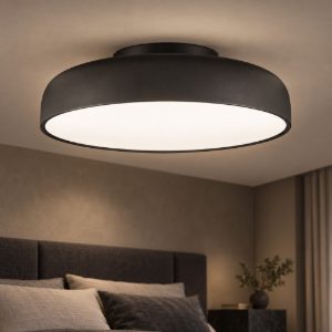 Plafoniera a cupola led 36w 2700k dimmerabile per camera da letto moderna nera sabbiata