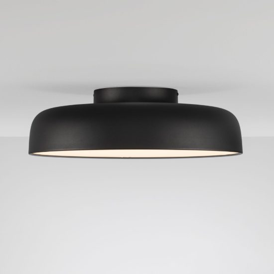 Plafoniera a cupola led 36w 2700k dimmerabile per camera da letto moderna nera sabbiata