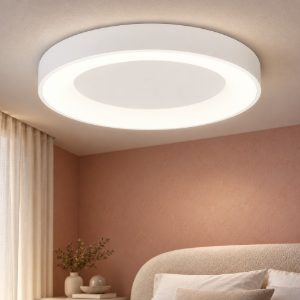 Plafoniera ad anello led 50w cct 3000k 4000k con controllo smart per camera da letto bianca sabbiata