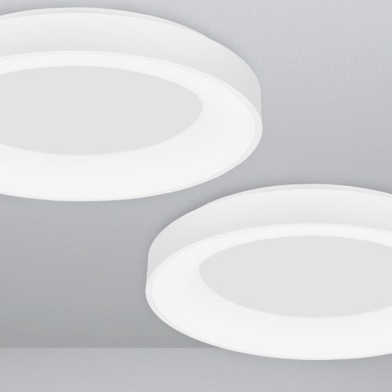 Plafoniera ad anello led 50w cct 3000k 4000k con controllo smart per camera da letto bianca sabbiata