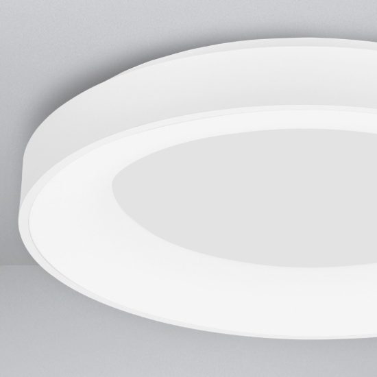 Plafoniera ad anello led 50w cct 3000k 4000k con controllo smart per camera da letto bianca sabbiata