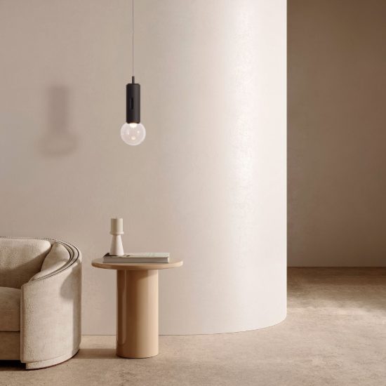 Lampada a sospensione led 11w 3000k dimmerabile con sensore per camera da letto moderna nera