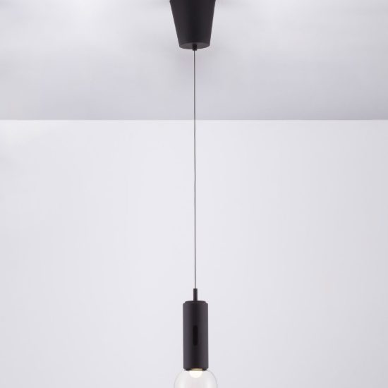Lampada a sospensione led 11w 3000k dimmerabile con sensore per camera da letto moderna nera