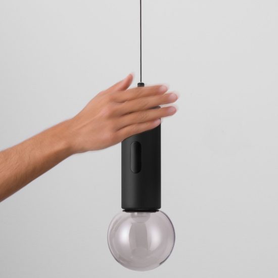 Lampada a sospensione led 11w 3000k dimmerabile con sensore per camera da letto moderna nera