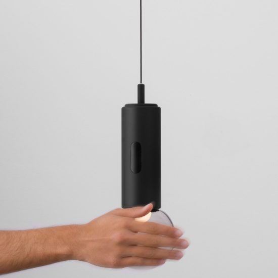 Lampada a sospensione led 11w 3000k dimmerabile con sensore per camera da letto moderna nera
