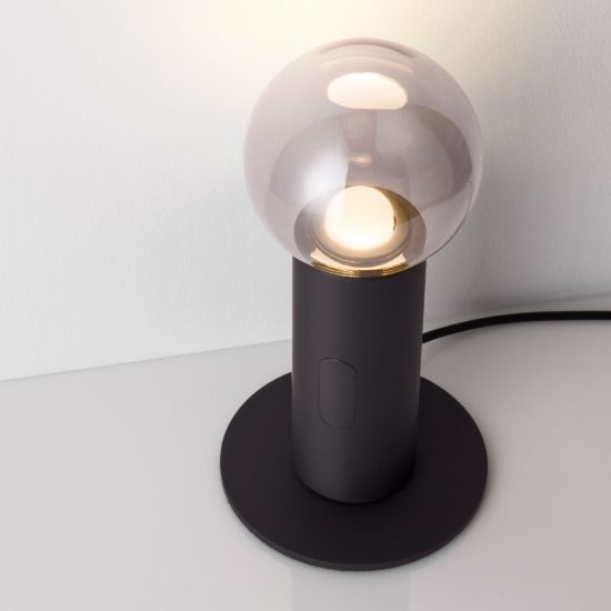 Abat-jour led 11w 3000k dimmerabile con sensore per comodino moderno nero