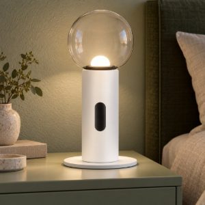 Abat-jour led 11w 3000k dimmerabile con sensore per comodino moderno bianco