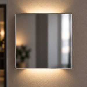 Applique quadrata per bagno moderna cromo led 7w cct 2200k 2700k 3000k ip54