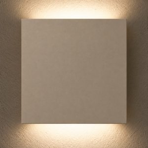 Applique quadrata per bagno moderna tortora led 7w cct 2200k 2700k 3000k ip54