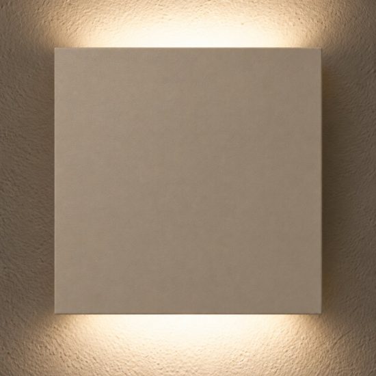 Applique quadrata per bagno moderna tortora led 7w cct 2200k 2700k 3000k ip54