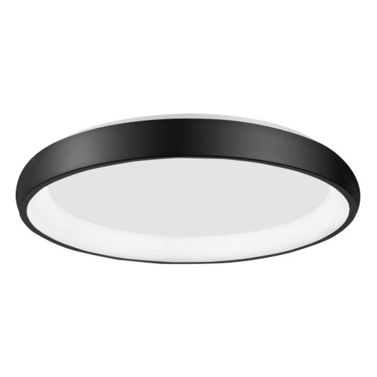 Plafoniera tonda led 50w 3000k dimmerabile per soggiorno moderna nera sabbiata