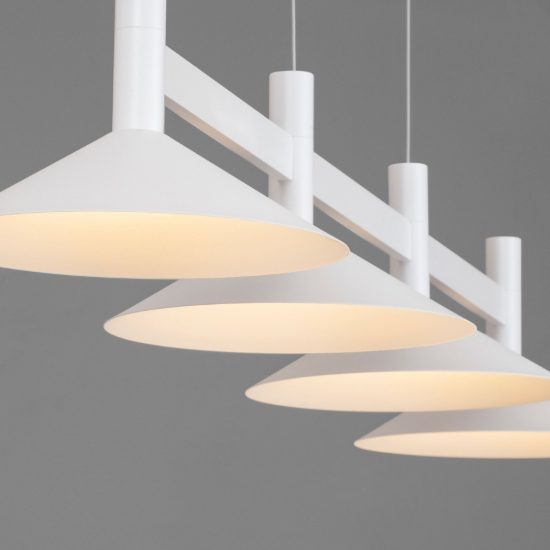 Paralume conico di ricambio per lampadario a sospensione lineare bianco sabbiato