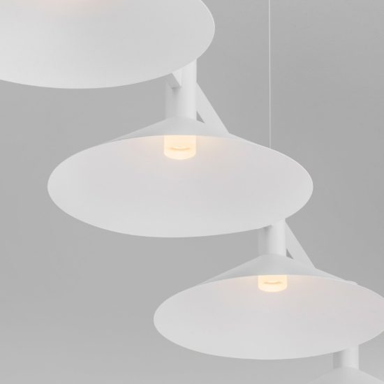 Paralume conico di ricambio per lampadario a sospensione lineare bianco sabbiato