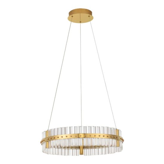 Lampadario a sospensione ad anello led 45w 3500k dimmerabile per camera da letto oro platino