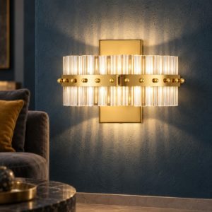 Applique da parete led 19w 3500k per soggiorno classica oro platino