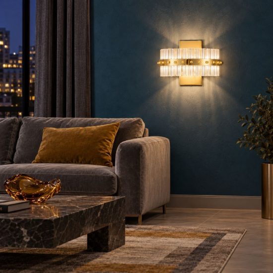 Applique da parete led 19w 3500k per soggiorno classica oro platino