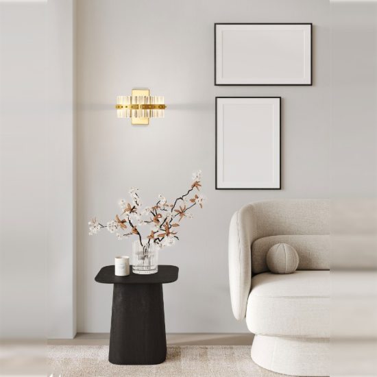 Applique da parete led 19w 3500k per soggiorno classica oro platino