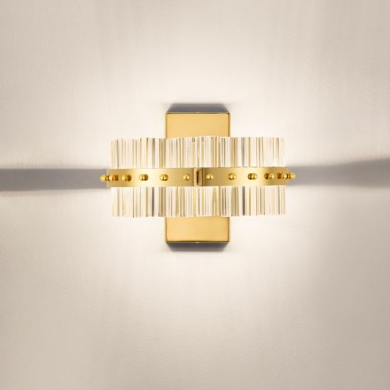 Applique da parete led 19w 3500k per soggiorno classica oro platino