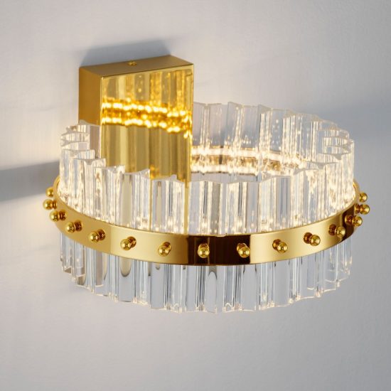 Applique da parete led 19w 3500k per soggiorno classica oro platino