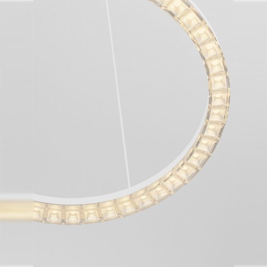 Lampadario a sospensione ad anello led 21w 3000k dimmerabile per soggiorno bianco sabbiato