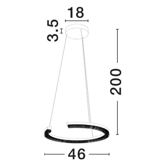 Lampadario a sospensione ad anello led 21w 3000k dimmerabile per soggiorno bianco sabbiato
