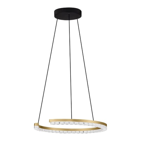 Lampadario a sospensione ad anello led 21w 3000k dimmerabile per soggiorno oro