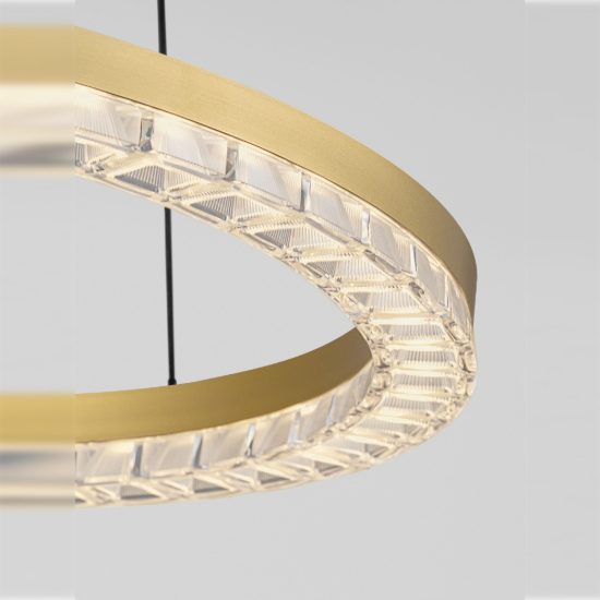 Lampadario a sospensione ad anello led 21w 3000k dimmerabile per soggiorno oro