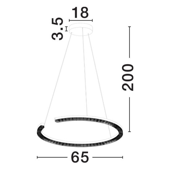 Lampadario a sospensione ad anello led 30w 3000k dimmerabile per soggiorno bianco sabbiato