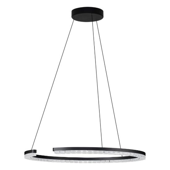 Lampadario a sospensione ad anello led 30w 3000k dimmerabile per soggiorno nero sabbiato