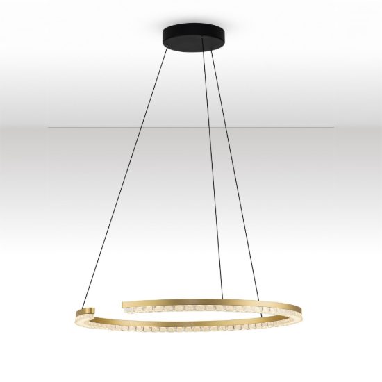 Lampadario a sospensione ad anello led 30w 3000k dimmerabile per soggiorno oro