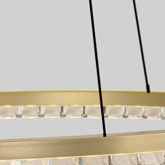 Lampadario a sospensione ad anello led 30w 3000k dimmerabile per soggiorno oro