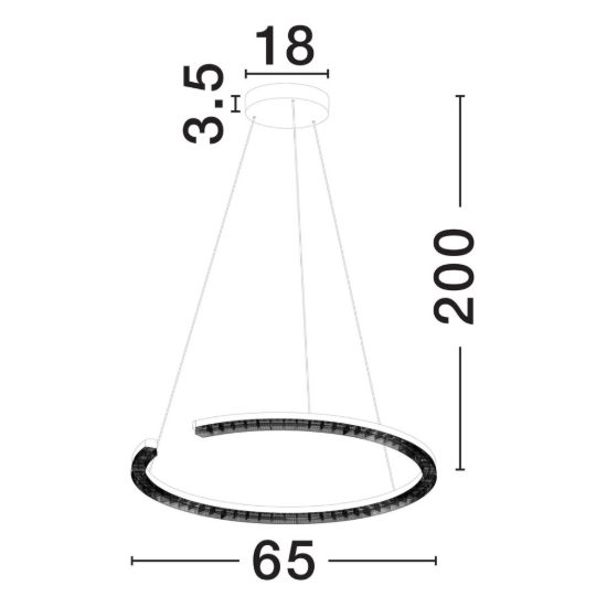 Lampadario a sospensione ad anello led 30w 3000k dimmerabile per soggiorno oro