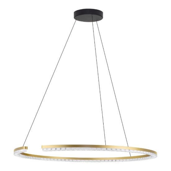 Lampadario a sospensione ad anello led 43w 3000k dimmerabile per soggiorno oro