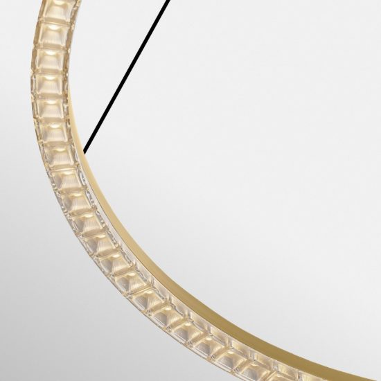 Lampadario a sospensione ad anello led 43w 3000k dimmerabile per soggiorno oro