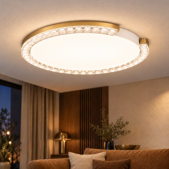 Plafoniera tonda ultrapiatta led 21w 3000k dimmerabile contemporanea oro