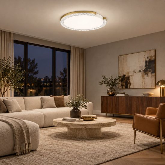 Plafoniera tonda ultrapiatta led 21w 3000k dimmerabile contemporanea oro