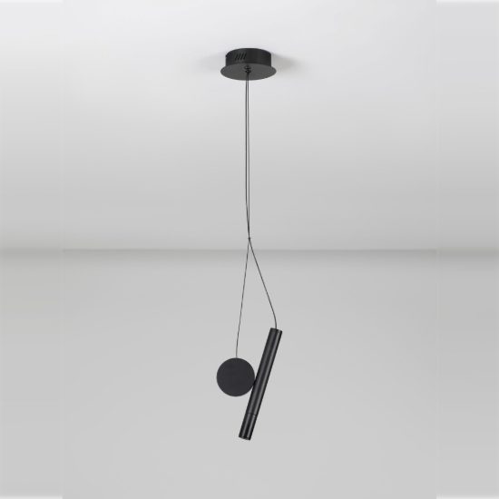 Lampada a sospensione led 2w 3000k per camera da letto moderna nera