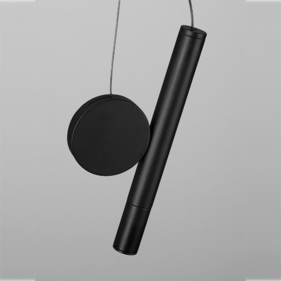 Lampada a sospensione led 2w 3000k per camera da letto moderna nera