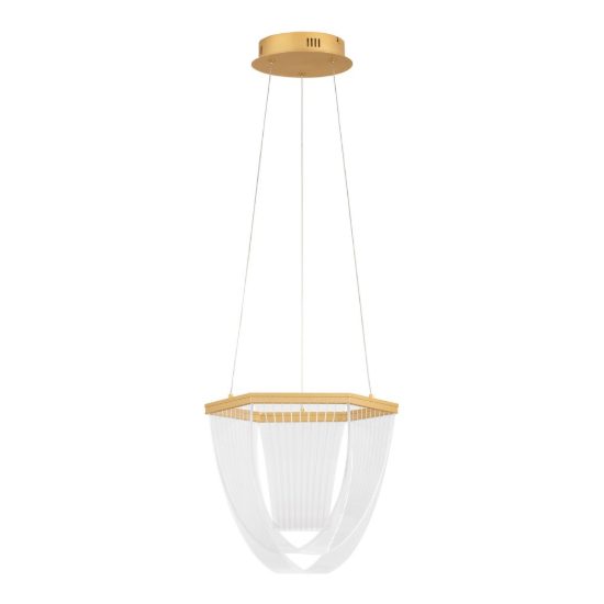 Lampadario a sospensione led 20w 3000k dimmerabile per ingresso contemporaneo oro