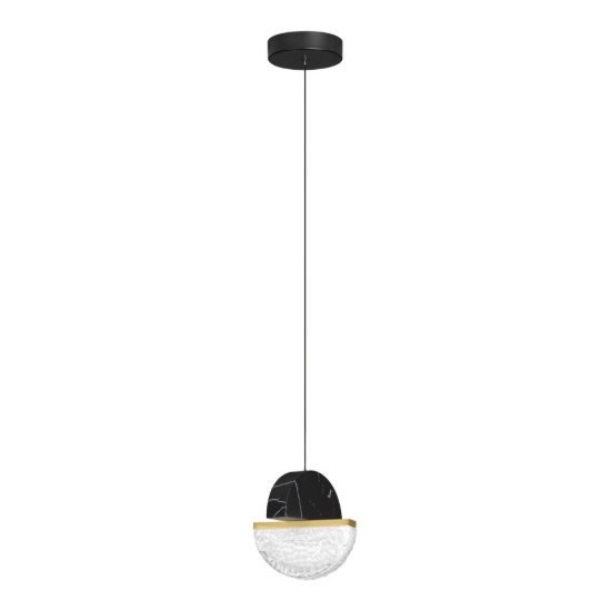 Lampada a sospensione con sfera led 7w 2700k dimmerabile per cucina nero, oro ottone e bianco