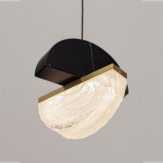 Lampada a sospensione con sfera led 7w 2700k dimmerabile per cucina nero, oro ottone e bianco