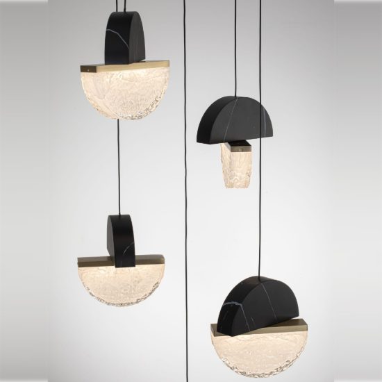 Lampadario a sospensione a sfere led 30w 2700k per soggiorno nero, oro ottone e bianco