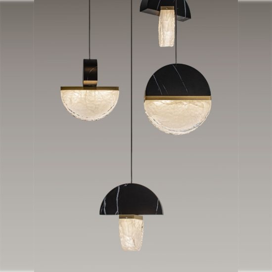 Lampadario a sospensione a sfere led 30w 2700k per soggiorno nero, oro ottone e bianco