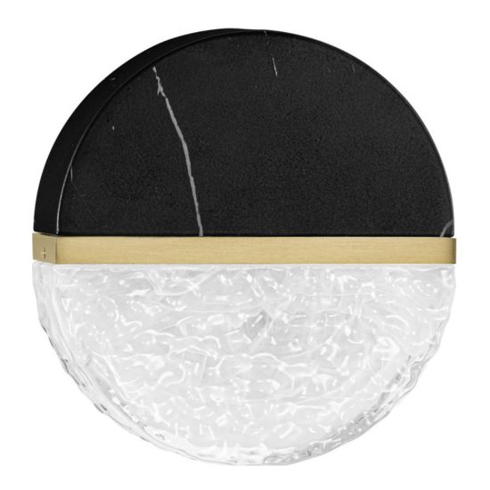 Applique da parete con sfera led 7w 2700k dimmerabile per soggiorno nero, oro ottone e bianco