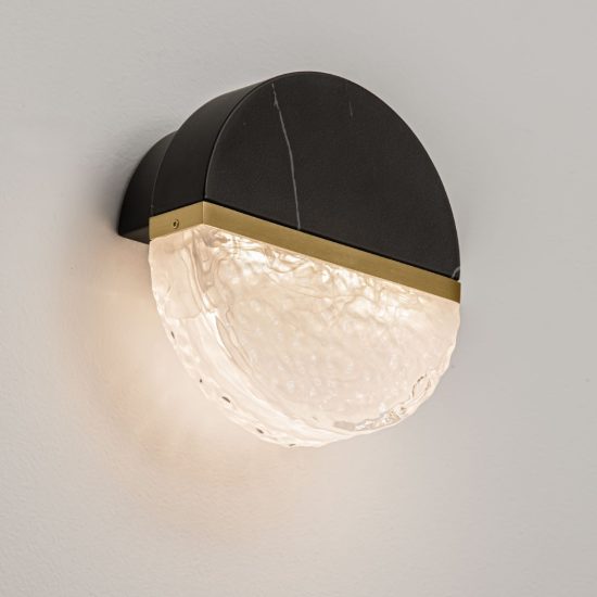 Applique da parete con sfera led 7w 2700k dimmerabile per soggiorno nero, oro ottone e bianco