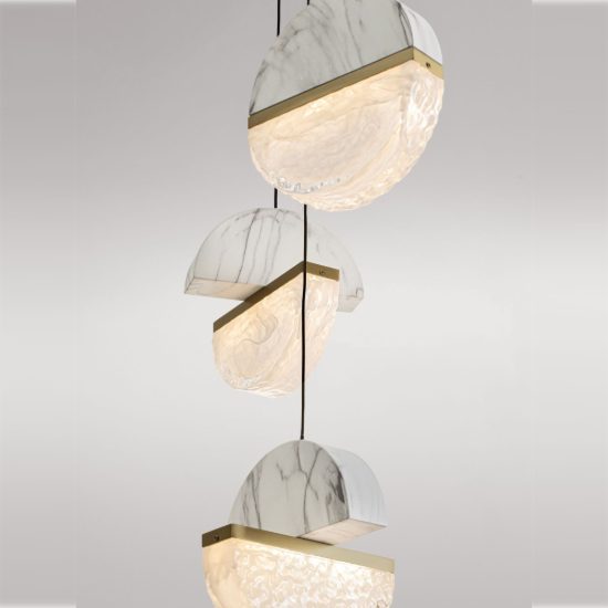 Lampadario a sospensione a sfere led 30w 2700k per soggiorno bianco, oro ottone e nero