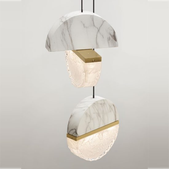 Lampadario a sospensione a sfere led 30w 2700k per soggiorno bianco, oro ottone e nero