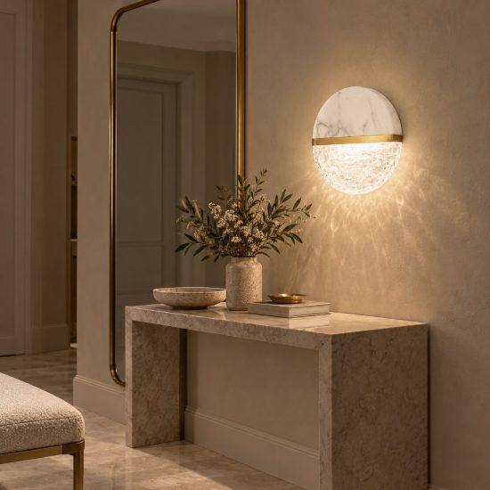 Applique da parete con sfera led 7w 2700k dimmerabile per soggiorno bianco, oro ottone e nero